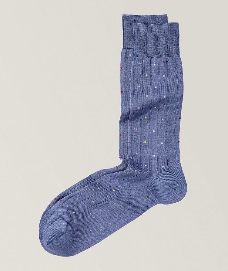 Signature Dot Stretch Cotton-Blend Dress Socks image 0