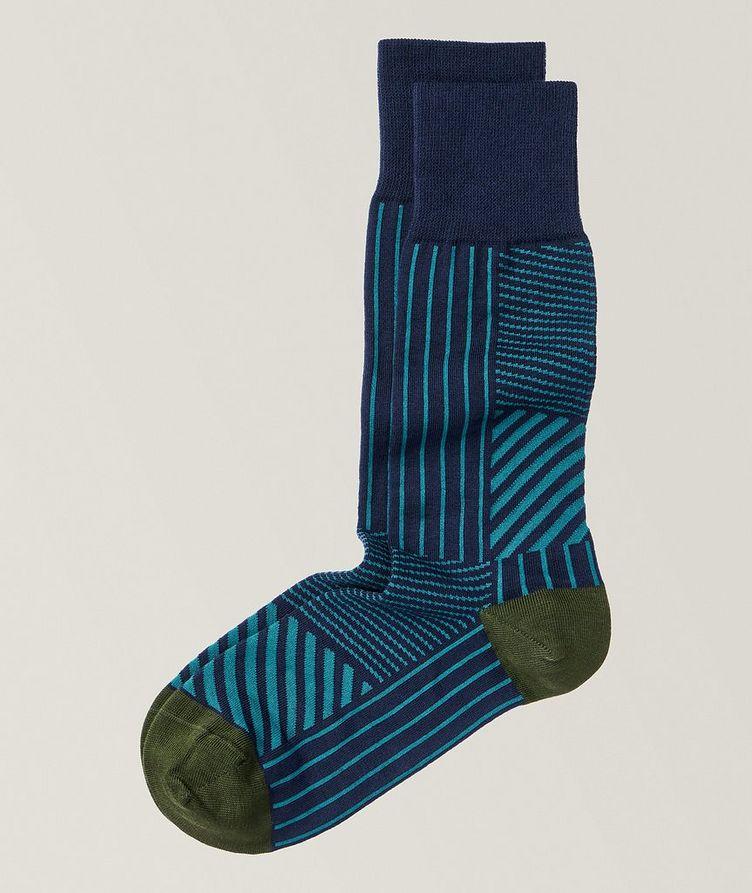 Gordon Striped Stretch-Cotton Dress Socks image 0