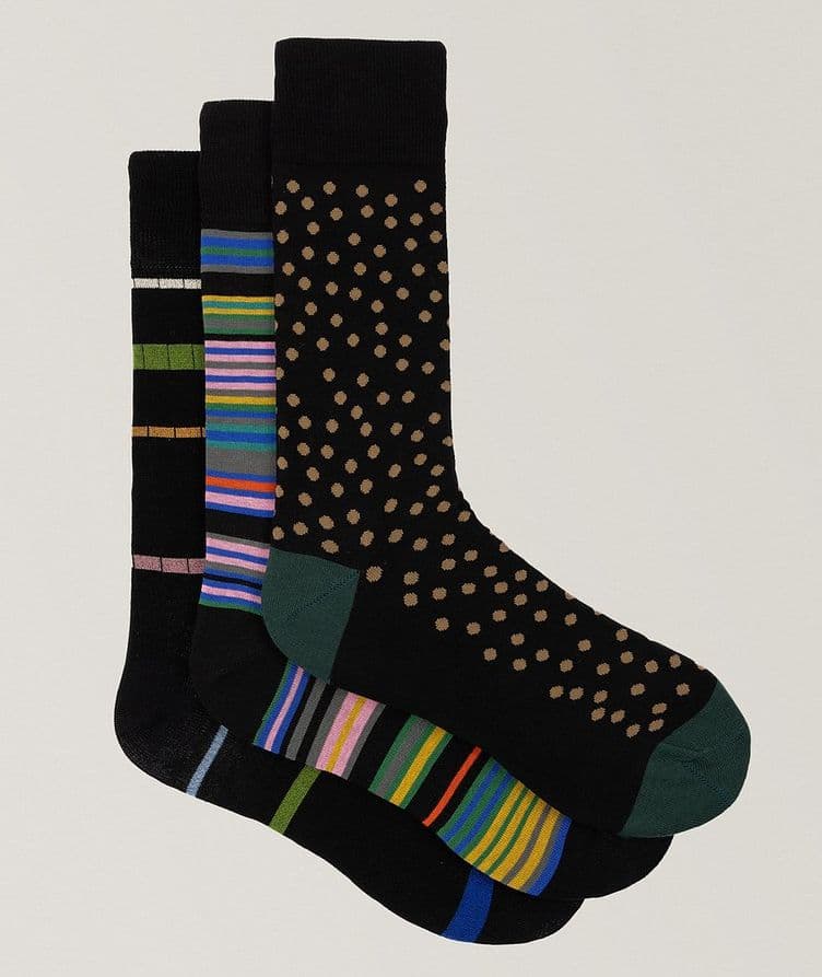 Three-Pack Mixed Dress Socks image 0