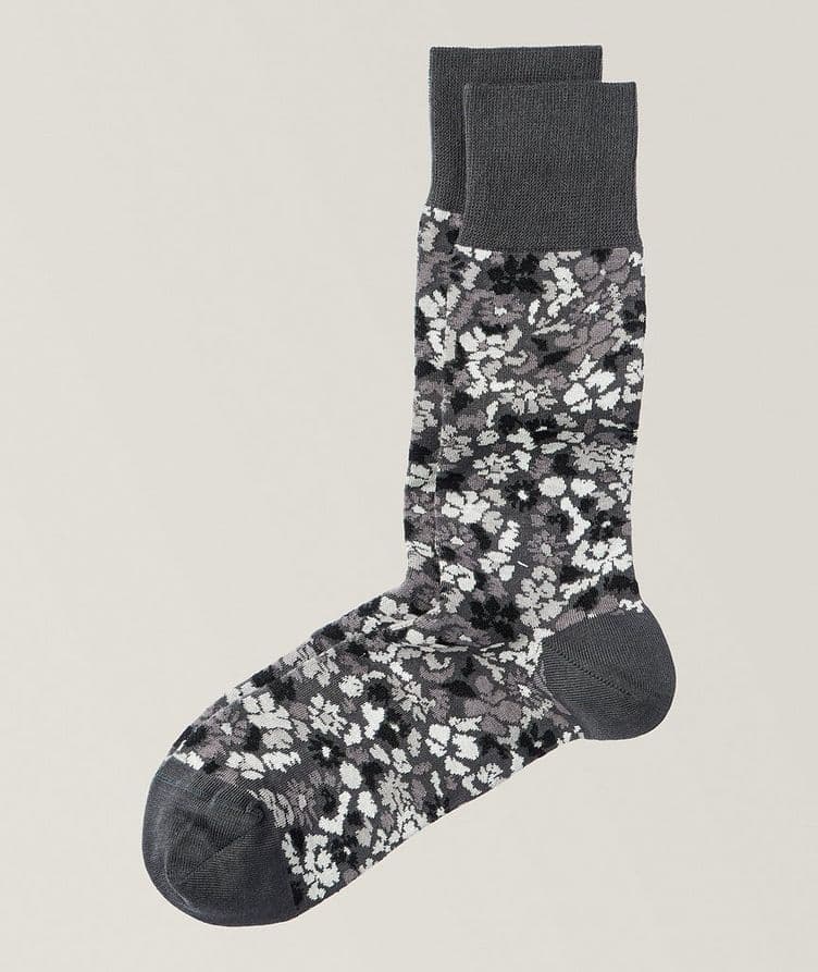 Chaussettes en mélange de coton à motif floral image 0