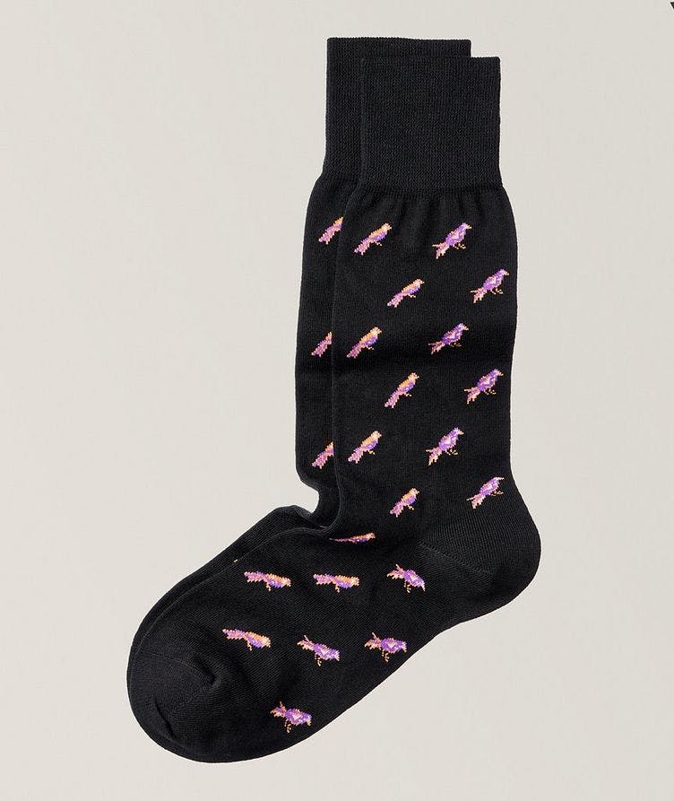 Birds Stretch Cotton-Blend Dress Socks image 0