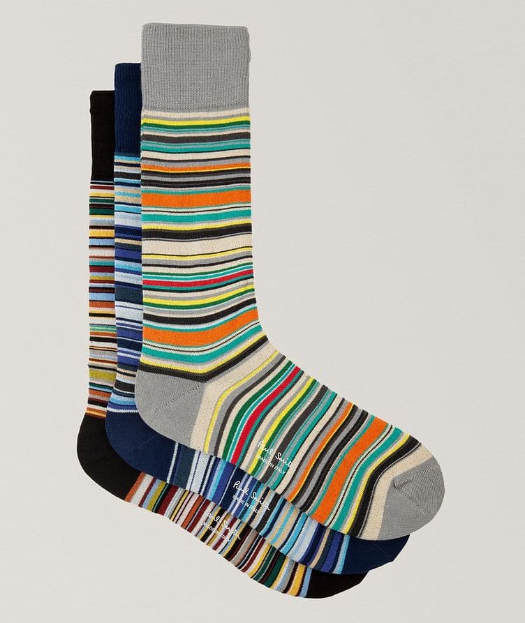 Ensemble de trois paires de chaussettes à rayures image 0