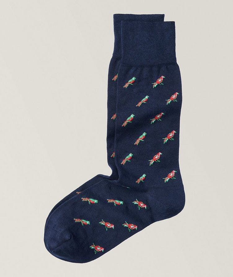 Chaussettes en mélange de coton à motif d’oiseaux image 0