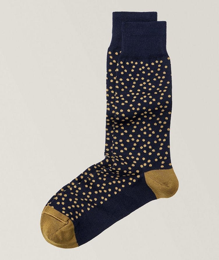 Polka-Dot Stretch Cotton-Blend Dress Socks image 0