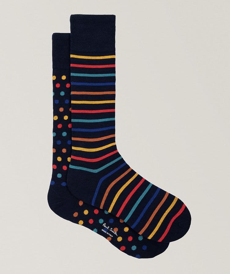 Mismatched Artist Stripe & Dot Socks image 0