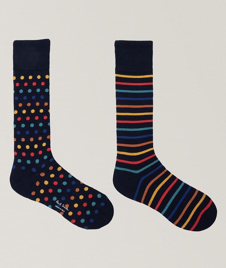 Mismatched Artist Stripe & Dot Socks image 1