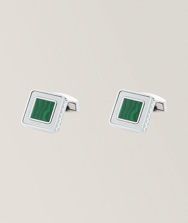 Malachite Engraved Cufflinks image 0