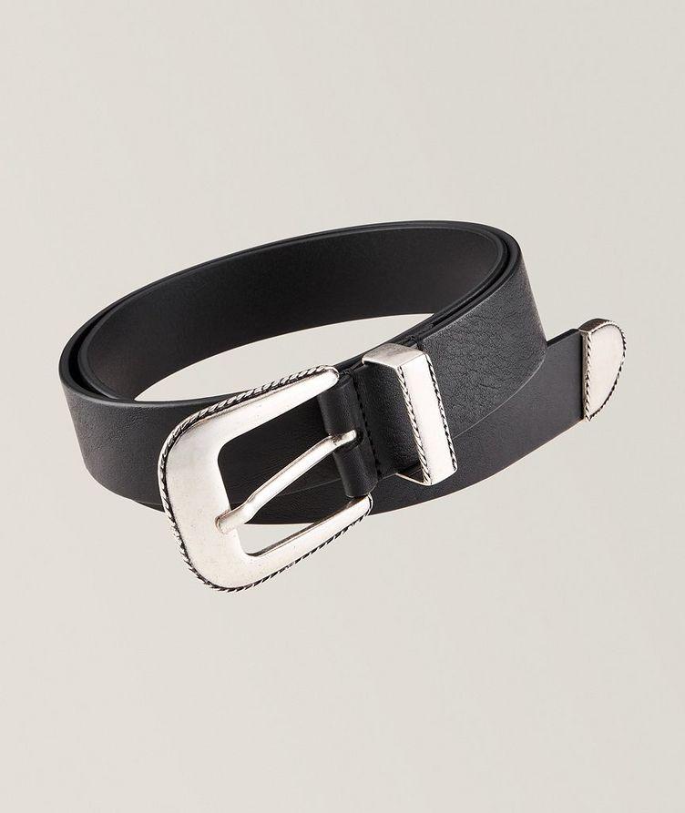 Oversized Western Buckle Leather Belt image 0