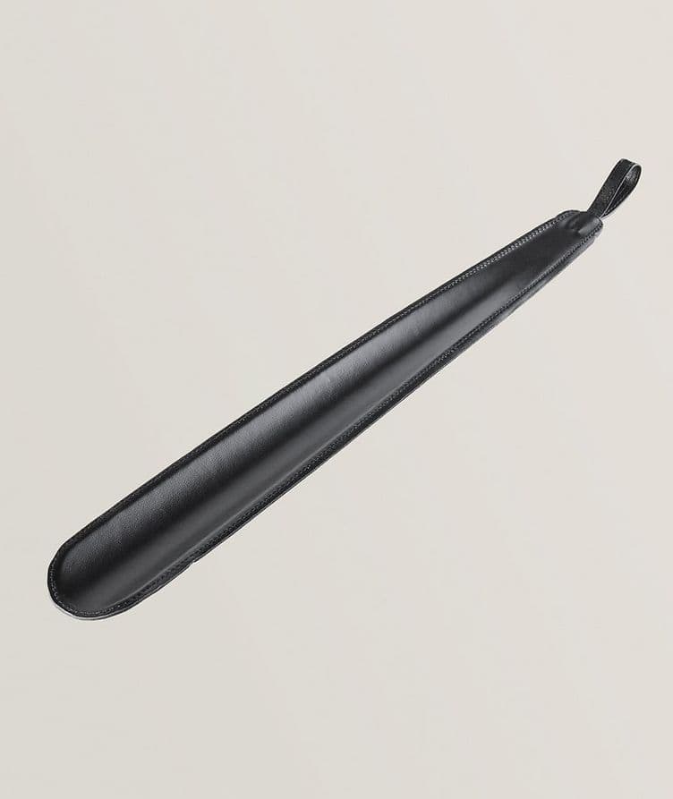 Smooth Leather Steel Shoehorn image 0