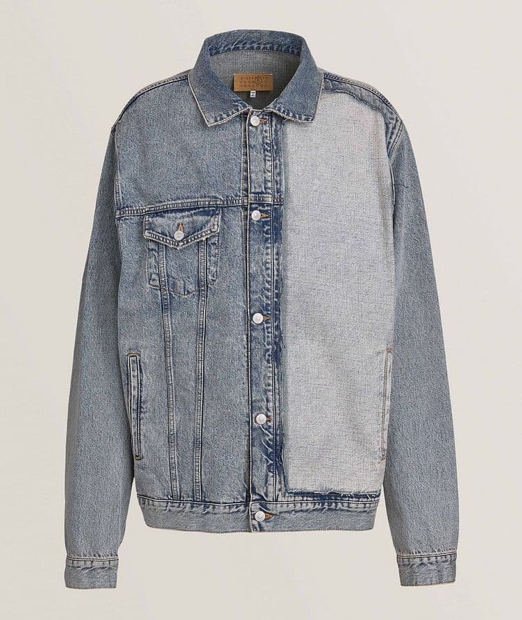 Cotton Asymmetrical Detail Denim Jacket  image 0