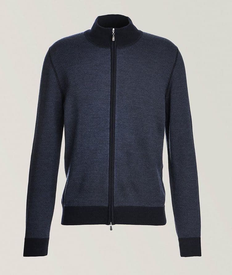 Birdseye Virgin Wool Full-Zip Sweater  image 0