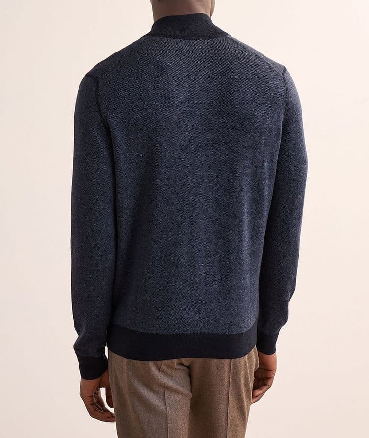 Birdseye Virgin Wool Full-Zip Sweater  image 2