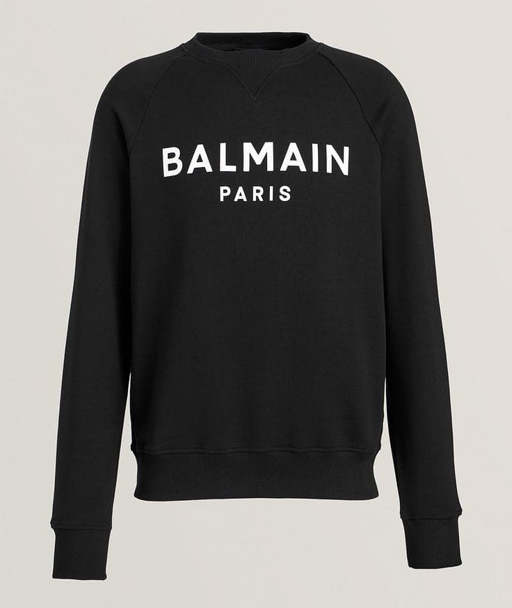 Balmain Pull en coton avec logo