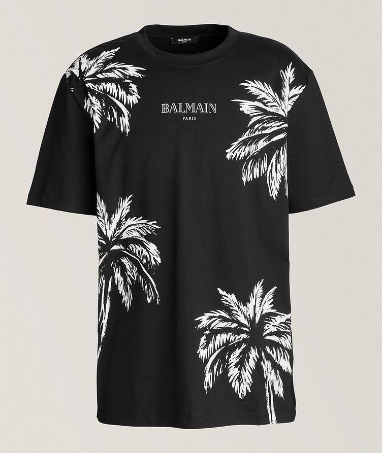 Vintage Palm Tree Print Cotton T-Shirt image 0