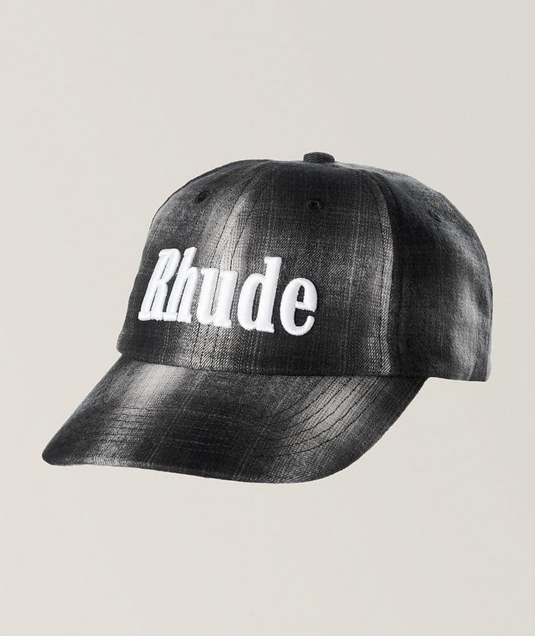 Plaid Embroidered Logo Baseball Cap image 0