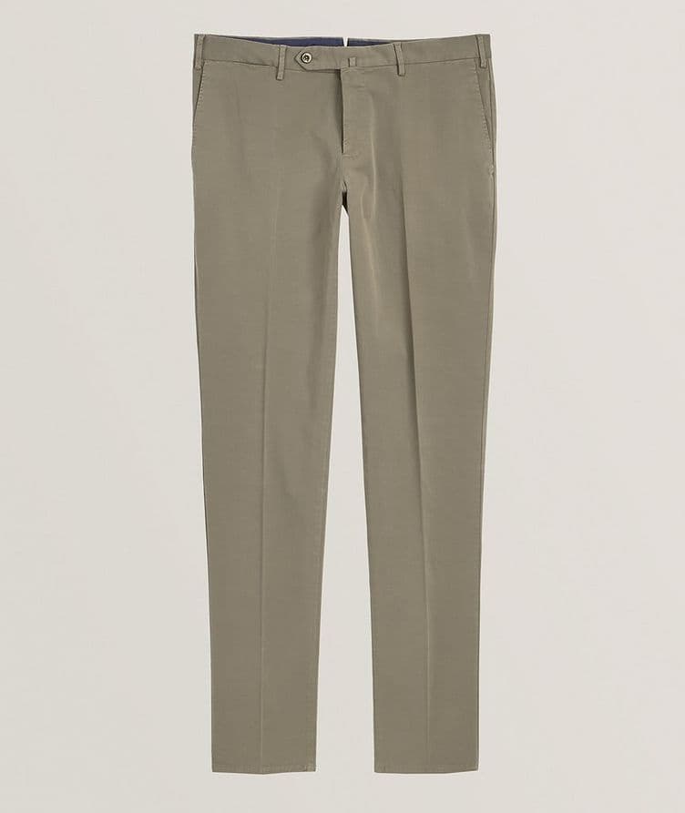 Stretch-Cotton Pleated Pants image 0