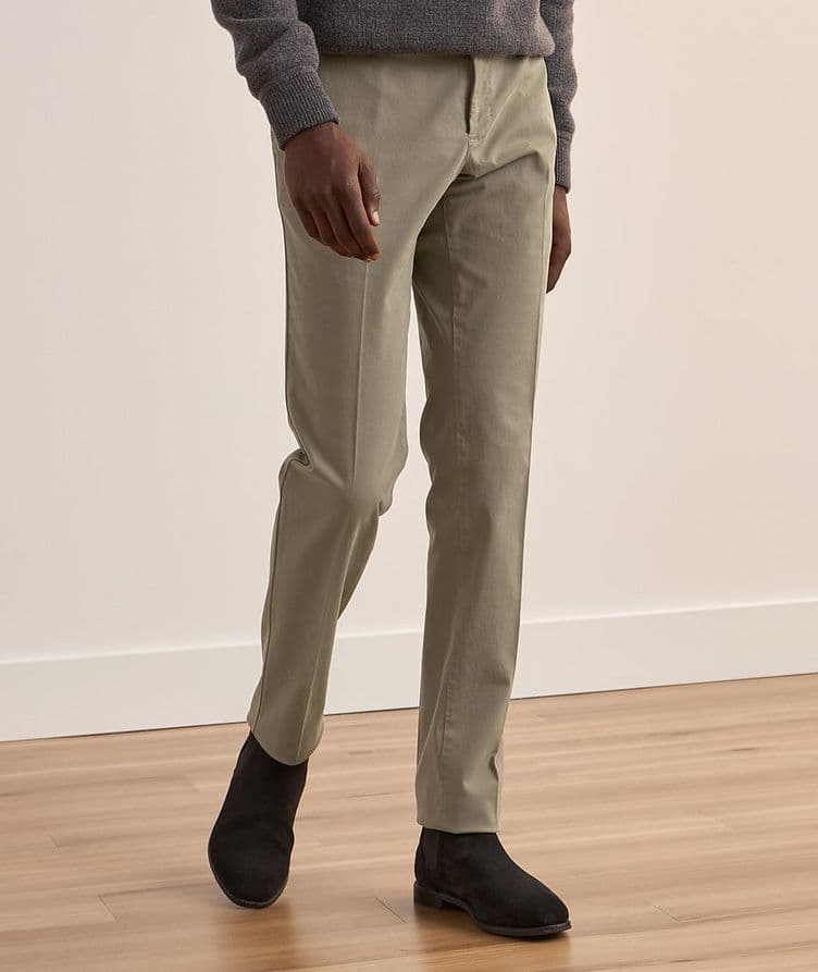 Stretch-Cotton Pleated Pants image 2