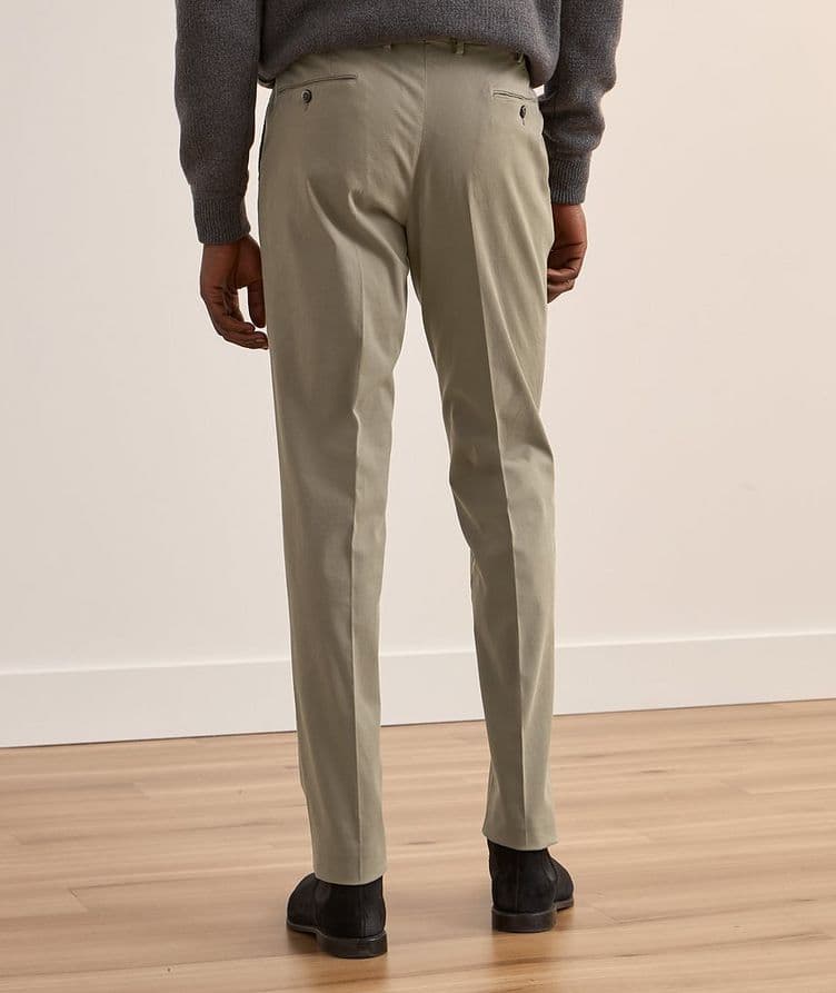 Stretch-Cotton Pleated Pants image 3