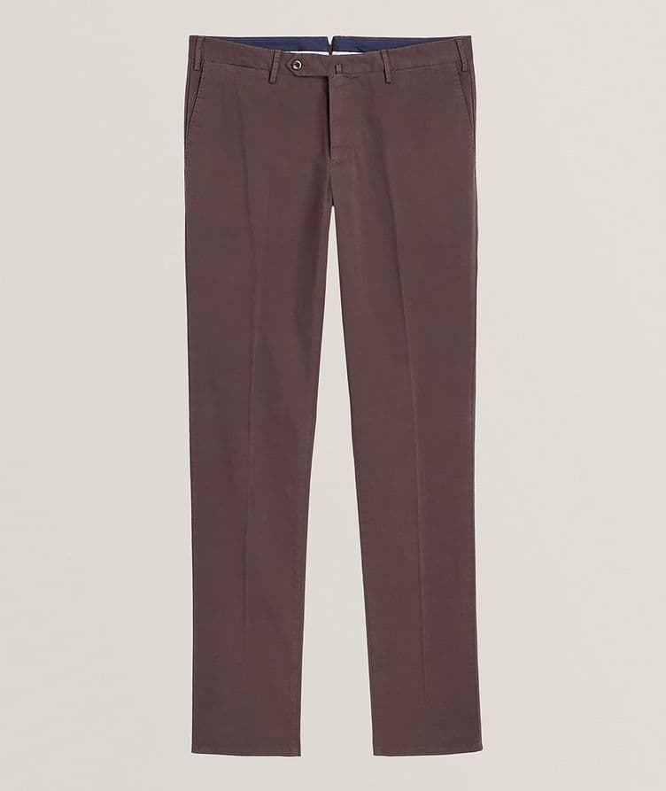 Stretch-Cotton Pleated Pants image 0