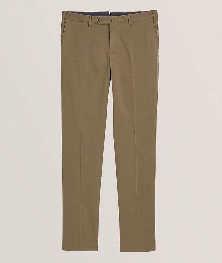 Stretch-Cotton Pleated Pants image 0