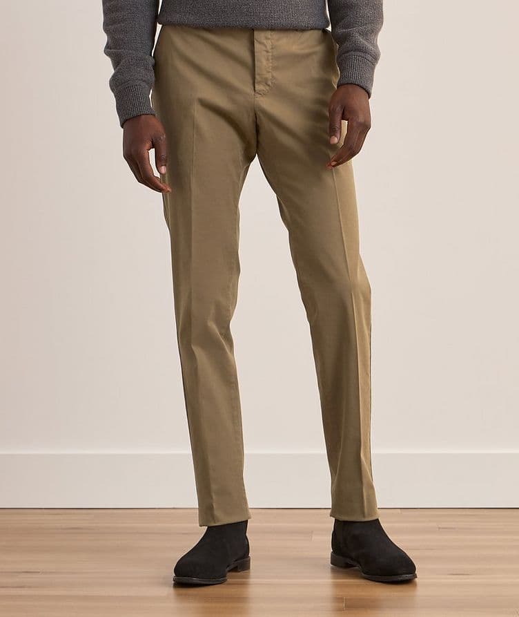 Stretch-Cotton Pleated Pants image 2