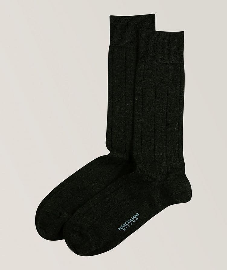 Cashmere-Blend Ribbed Dress Socks image 0