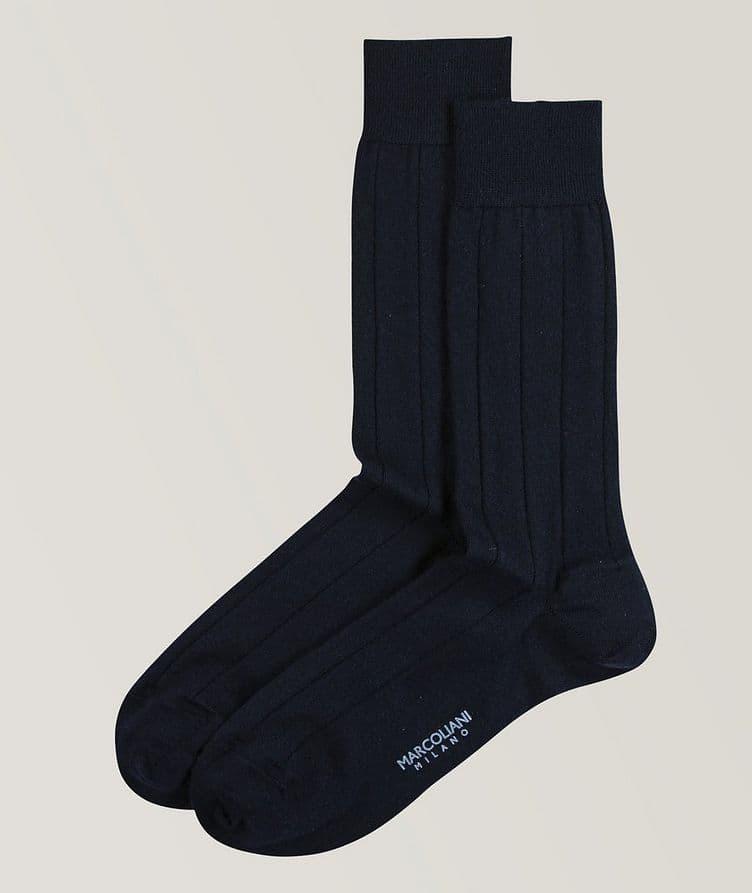 Cashmere-Blend Ribbed Dress Socks image 0