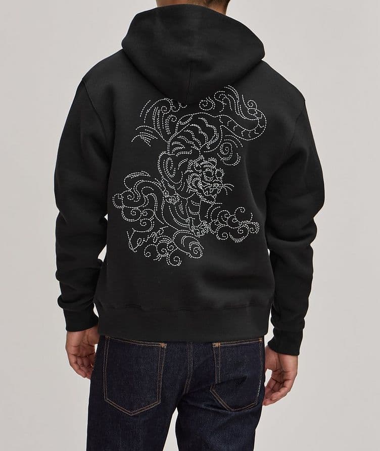 Embroidered Tiger Cotton Hooded Sweater  image 2