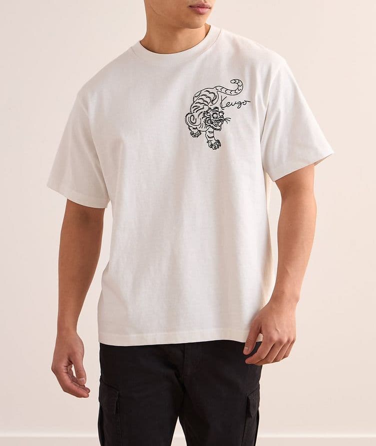 Cotton Embroidered Tiger T-Shirt  image 1