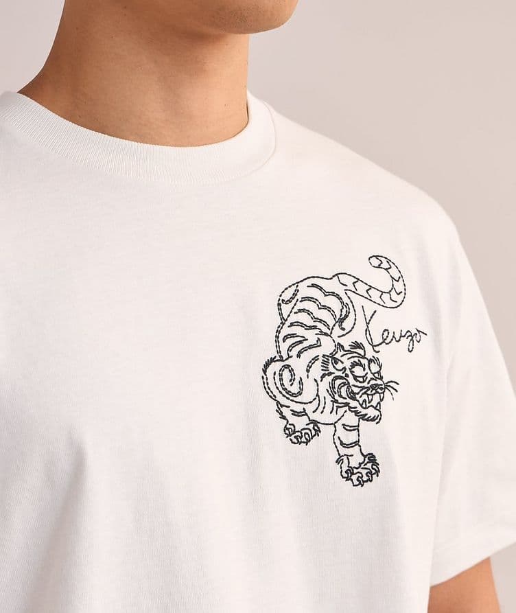 Cotton Embroidered Tiger T-Shirt  image 3