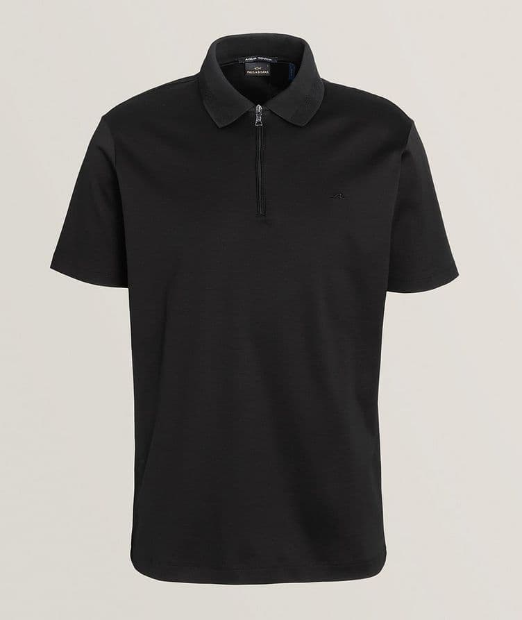 Aqua Zip Cotton Polo image 0