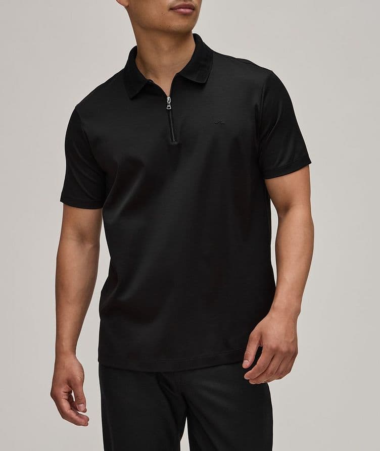 Aqua Zip Cotton Polo image 1