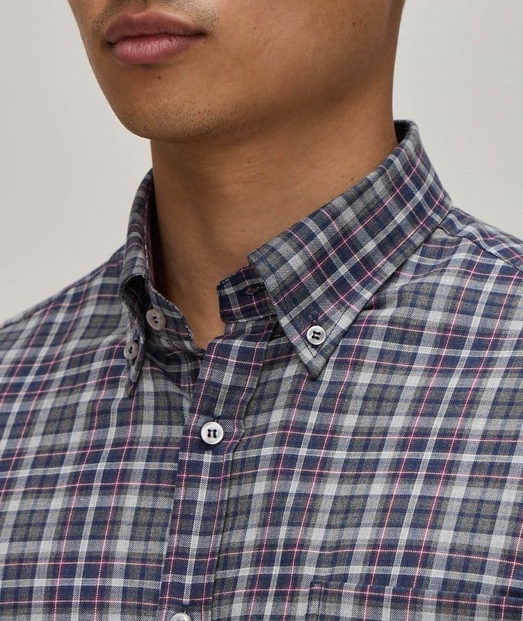 Chemise décontractée en coton à motif quadrillé image 3