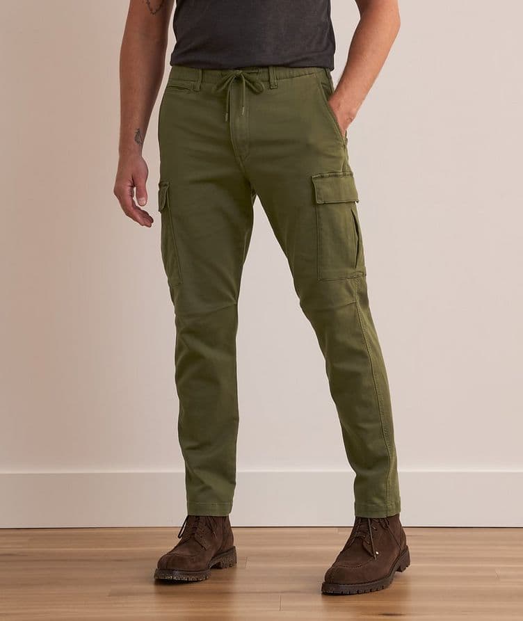 Pantalon cargo en coton extensible image 2