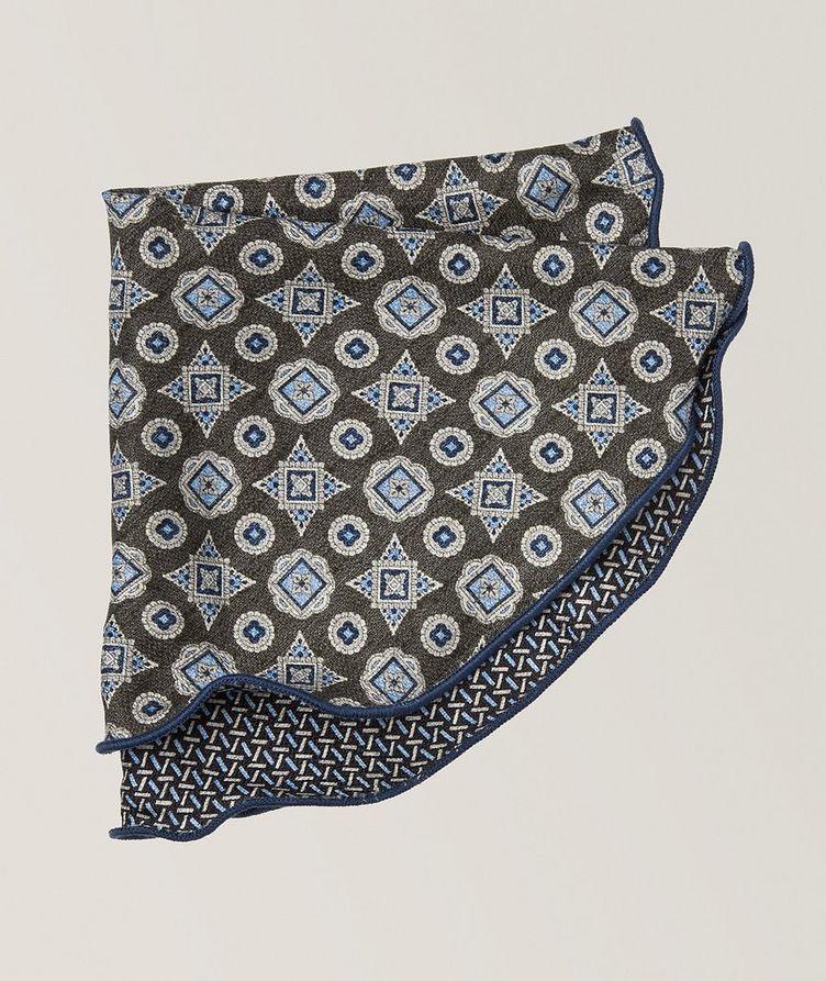 Reversible Medallion-Neat Silk Pocket Square image 0