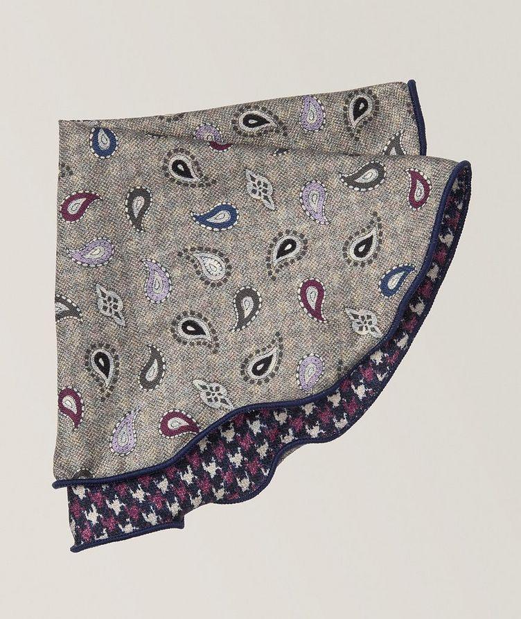 Reversible Houndstooth-Paisley Pocket Square image 0