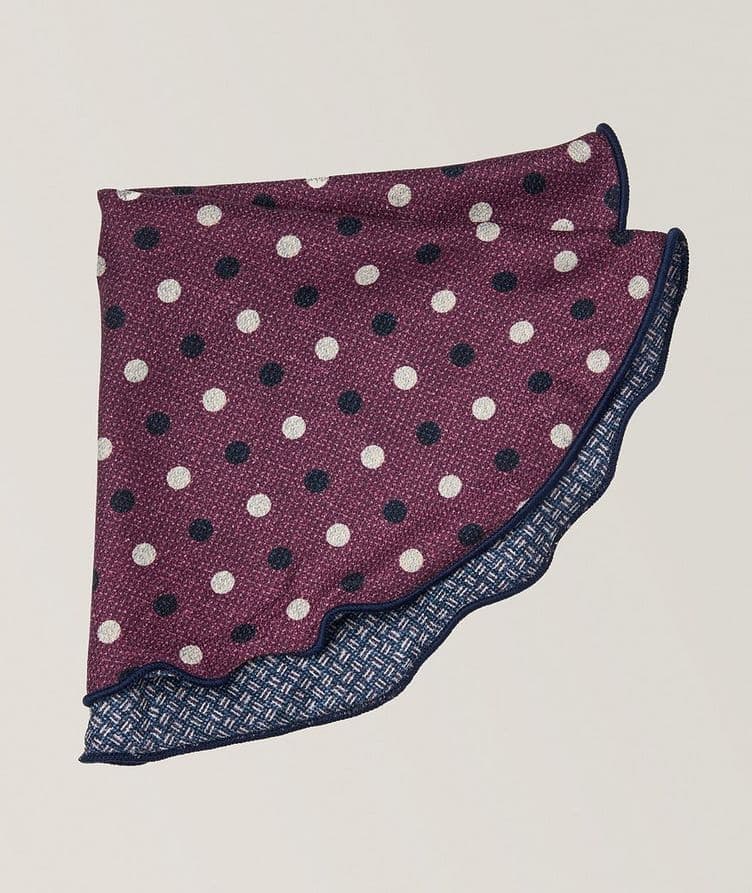 Reversible Polka Dot-Neat Silk Pocket Square image 0