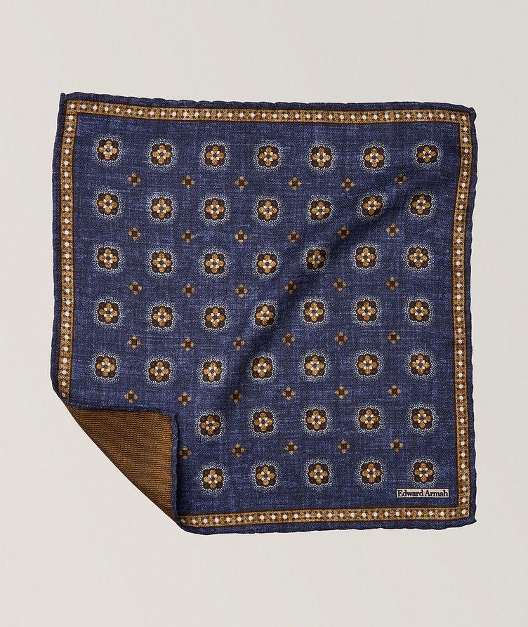 Reversible Medallion-Solid Silk Pocket Square image 0