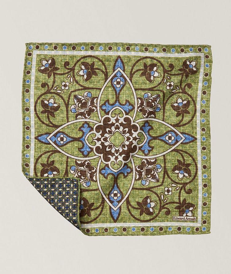 Reversible Floral-Neat Silk Pocket Square image 0