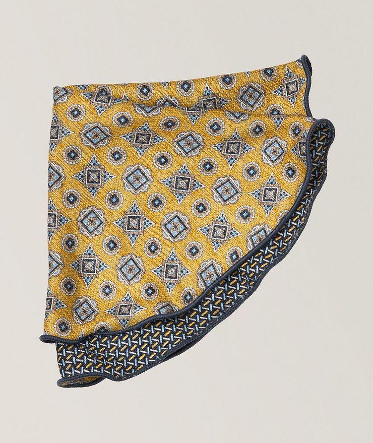 Reversible Medallion-Neat Silk Pocket Square image 0