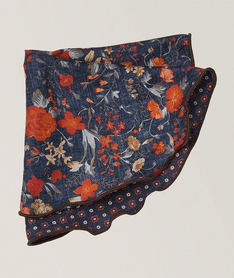 Reversible Medallion-Floral Pocket Square image 0