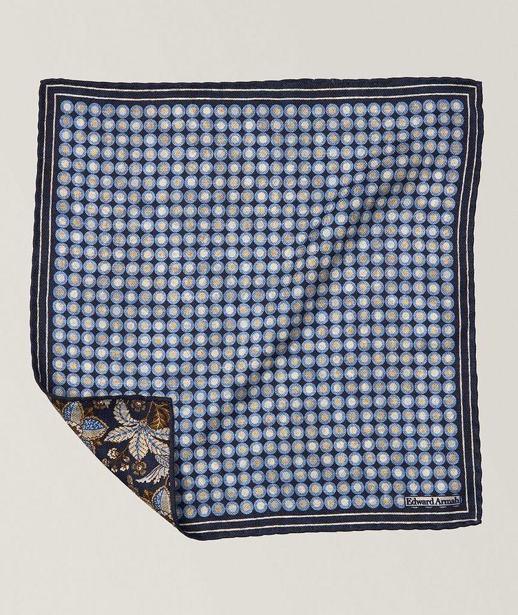 Reversible Floral-Neat Silk Pocket Square image 0