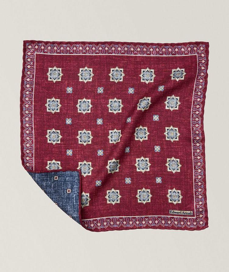 Reversible Medallion-Dot Silk Pocket Square image 0