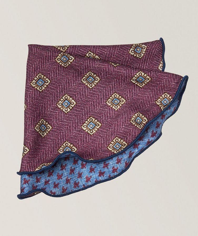 Reversible Medallion-Houndstooth Silk Pocket Square image 0