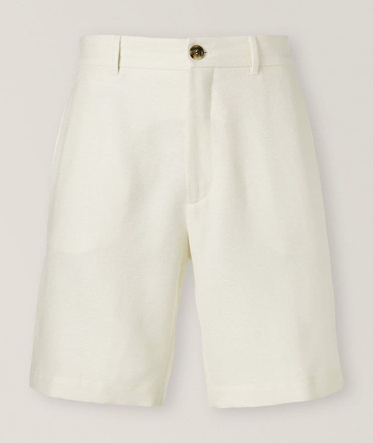 Herringbone Textured Bermuda Shorts  image 0