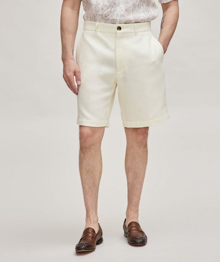 Herringbone Textured Bermuda Shorts  image 1