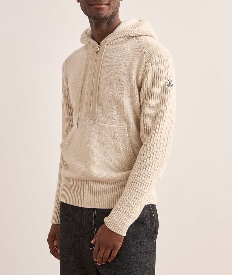 Wool-Cashmere Half-Zip Hooded Sweater image 1