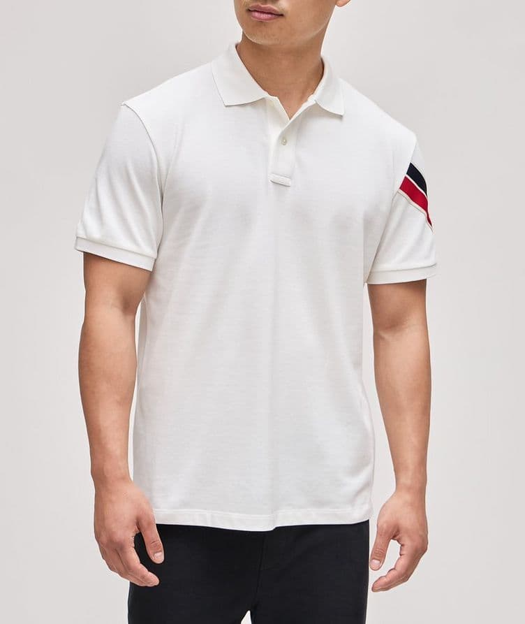 Striped Accent Sleeve Polo image 1