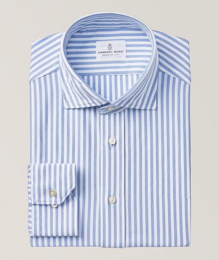 Emanuel Berg Byron Bengal Stripe 4-Flex Dress Shirt