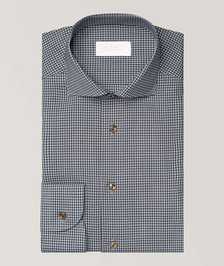 Chemise en laine mérinos à petit motif quadrillé image 0